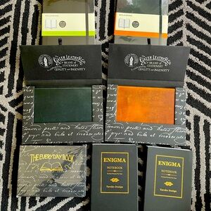 Galen leather tomoe river + moleskine notebook lot